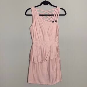 Ark & Co Strappy Asymmetrical Peplum Dress Size S